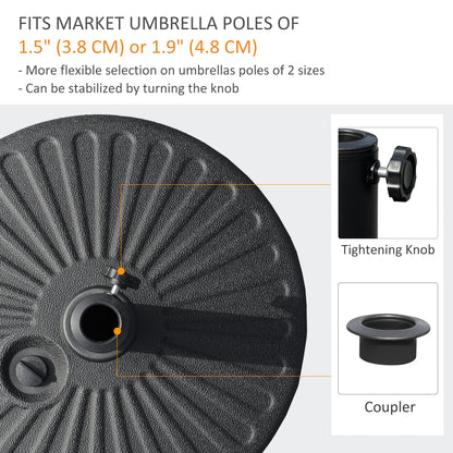48 lb Heavy Duty Patio Umbrella Base, Water Filled Stand, Black Umbrella Bases at Gallery Canada