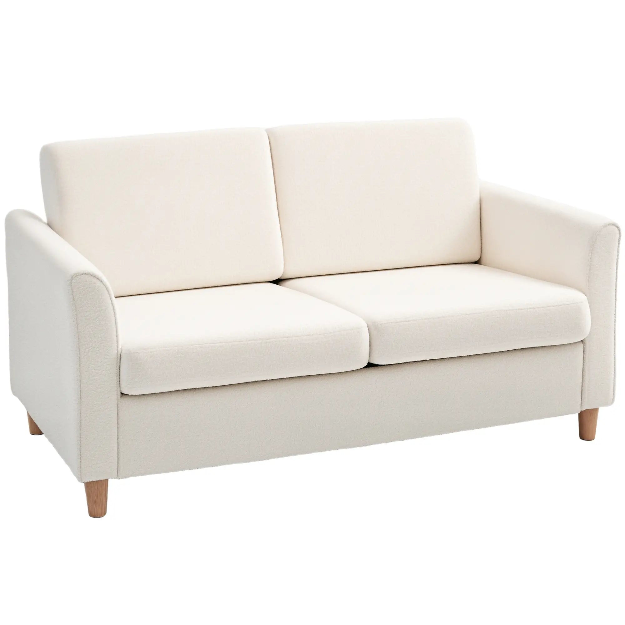 2-Seat Sofa with Armrests, Wood Legs, 2-Seater, Cream White 2-Seater Sofas at Gallery Canada