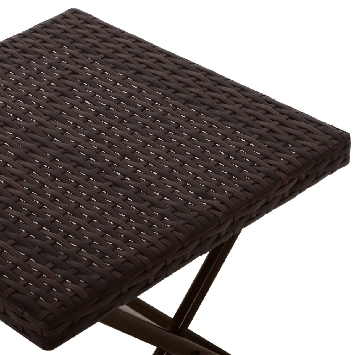 Outdoor PE Rattan Coffee Table, 15.75"x15.75"x15.75", Brown