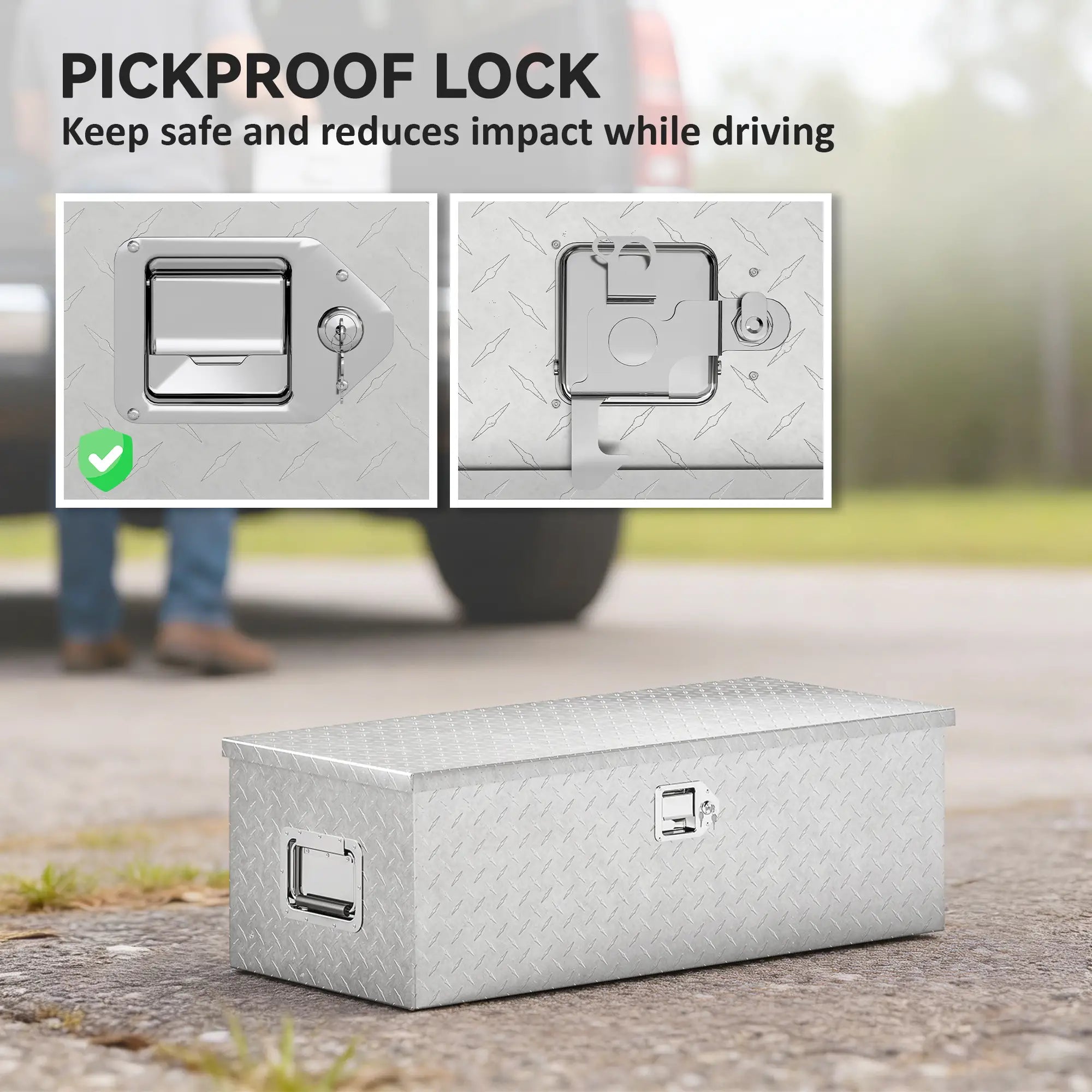 30 Inch Truck Bed Tool Box, Heavy Duty Aluminum Diamond Plate Trailer Tongue Box Tool Organizers at Gallery Canada