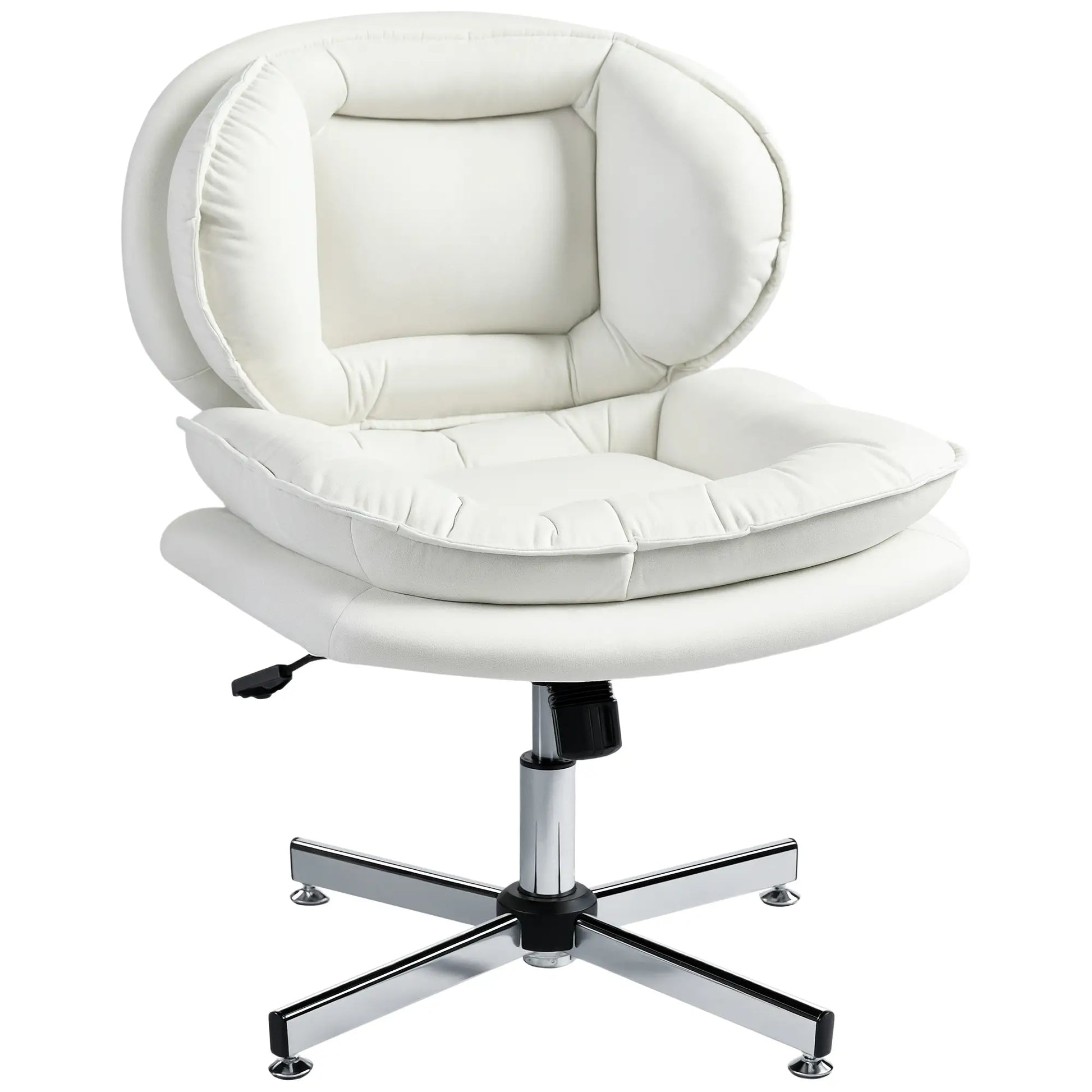 Criss Cross Chair, Armless Wide Office Chair, Tilting, No Wheels, White Task Chairs at Gallery Canada
