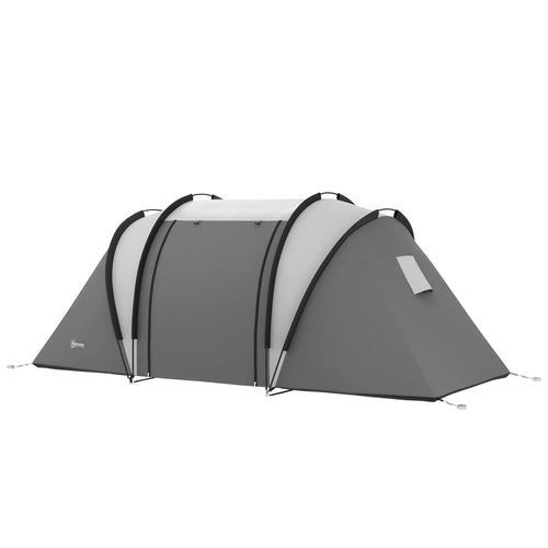 Camping Tent, 2 Bedrooms, Living Area, 3000mm Waterproof, Grey