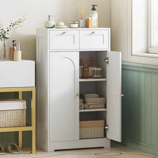 Bathroom Floor Cabinet With 2 Drawers, White Freestanding Bathroom Cabinets White at Gallery Canada