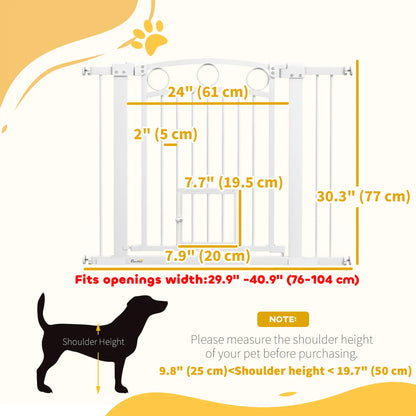 30" Extra Tall Dog Gate With Cat Door, 2 Extension Kits, 30"-41" Width Houses, Kennels & Pens at Gallery Canada