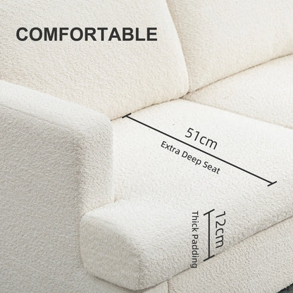 54.3" Loveseat Sofa, 2 Seater, Removable Cushions, Wood Frame, Cream White 2-Seater Sofas at Gallery Canada