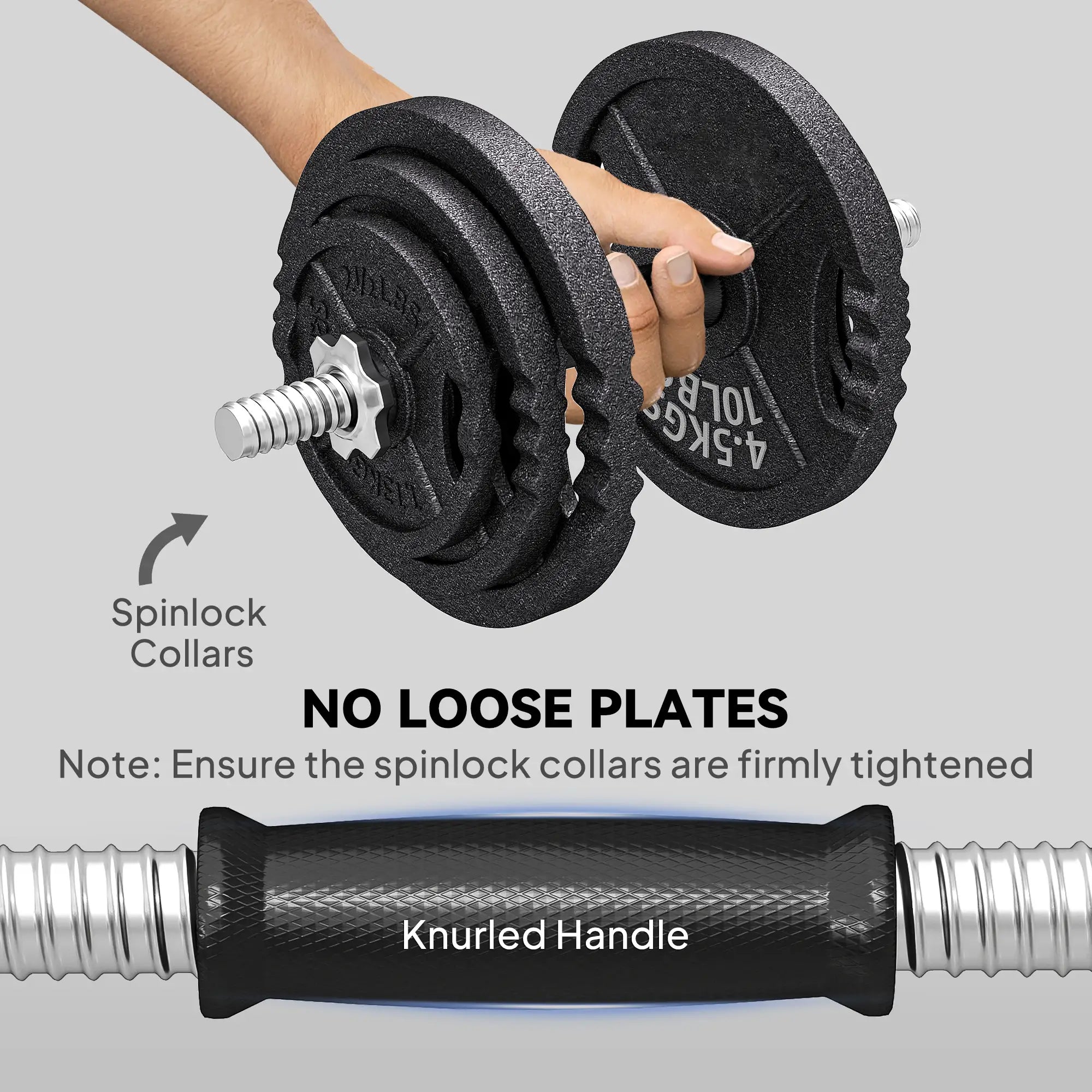Adjustable Dumbbell Set, 2 in 1 Weights, 112lb Non-Slip Grip Dumbbells & Barbells at Gallery Canada
