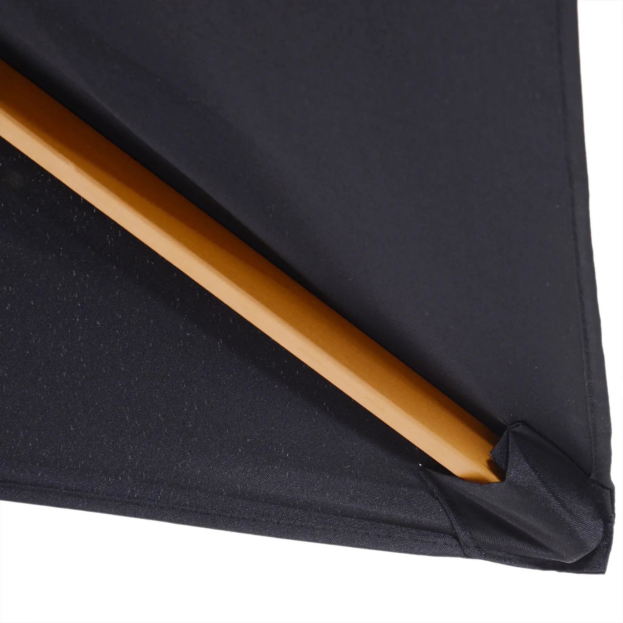 7' x 10' Wooden Patio Umbrella, Rectangle Garden Parasol, Outdoor Sunshade Canopy, Bamboo Ribs, Black Sun Umbrellas at Gallery Canada