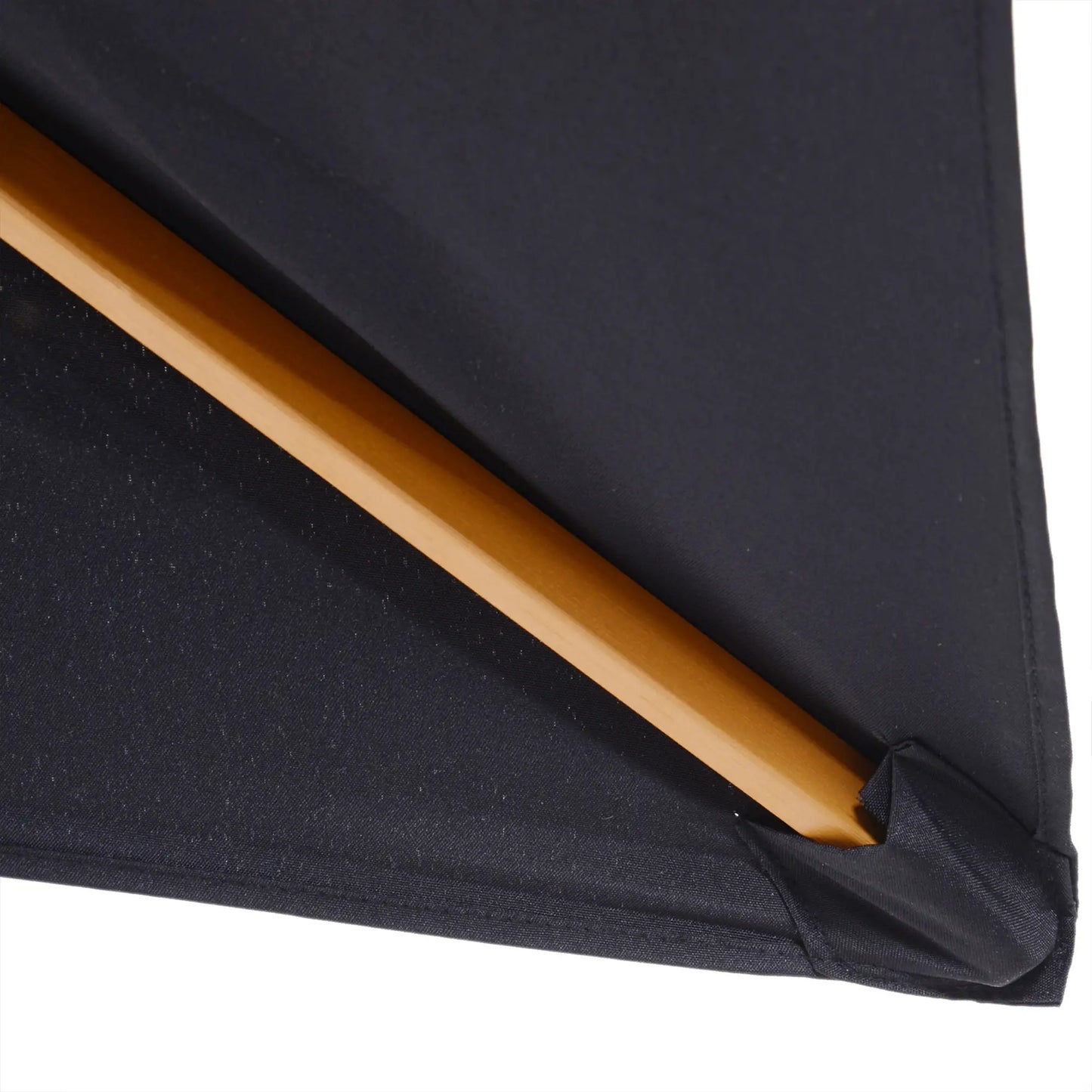 7' x 10' Wooden Patio Umbrella, Rectangle Garden Parasol, Outdoor Sunshade Canopy, Bamboo Ribs, Black Sun Umbrellas at Gallery Canada