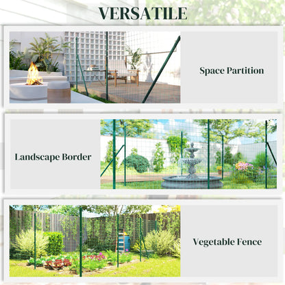 Garden Fence Barrier, Welded Fence Roll, Green Plastic-Coated Steel, Green Garden Fences at Gallery Canada
