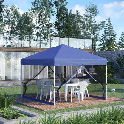 10' x 10' Pop-Up Canopy Tent, Mesh Sidewalls, Adjustable Height, Blue Pop Up Canopies at Gallery Canada