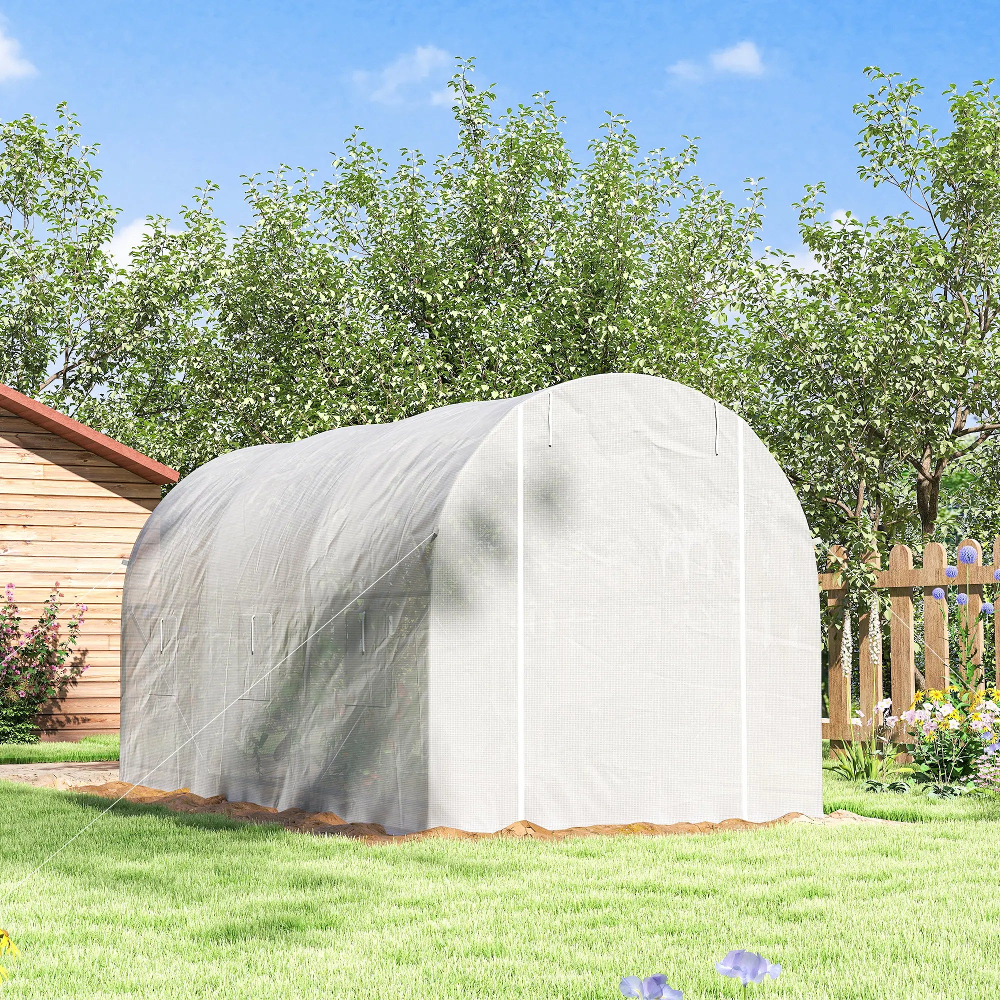 11.5x6.6x6.6ft Walk-In Greenhouse, Portable Garden Plant House, White Walk In Greenhouses at Gallery Canada