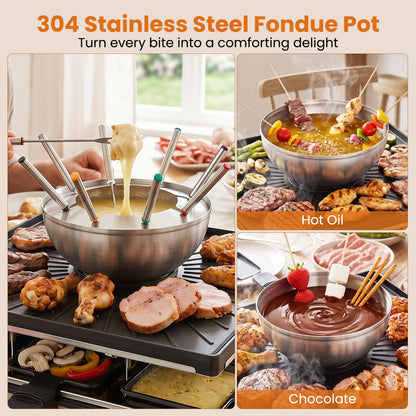 BBQ Grill With Fondue Pot Set, Adjustable Thermostats, For 8 People Outdoor Grills at Gallery Canada