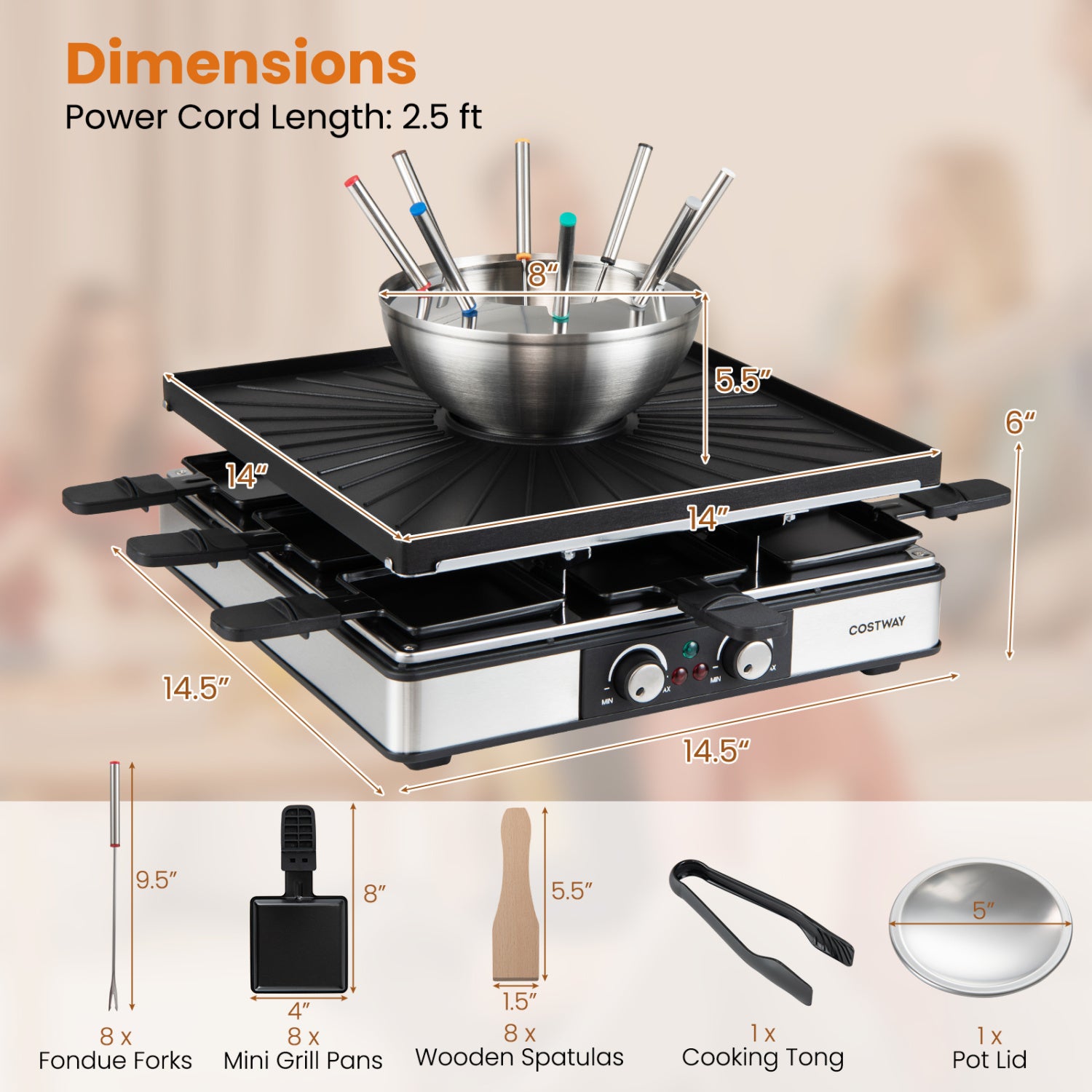 BBQ Grill With Fondue Pot Set, Adjustable Thermostats, For 8 People Outdoor Grills at Gallery Canada