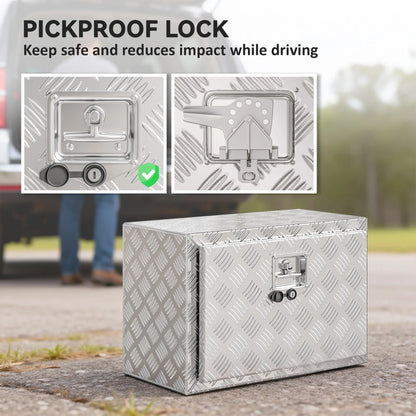 24 Inch Heavy Duty Aluminum Truck Bed Tool Box, Storage Chest With Lock Tool Organizers at Gallery Canada