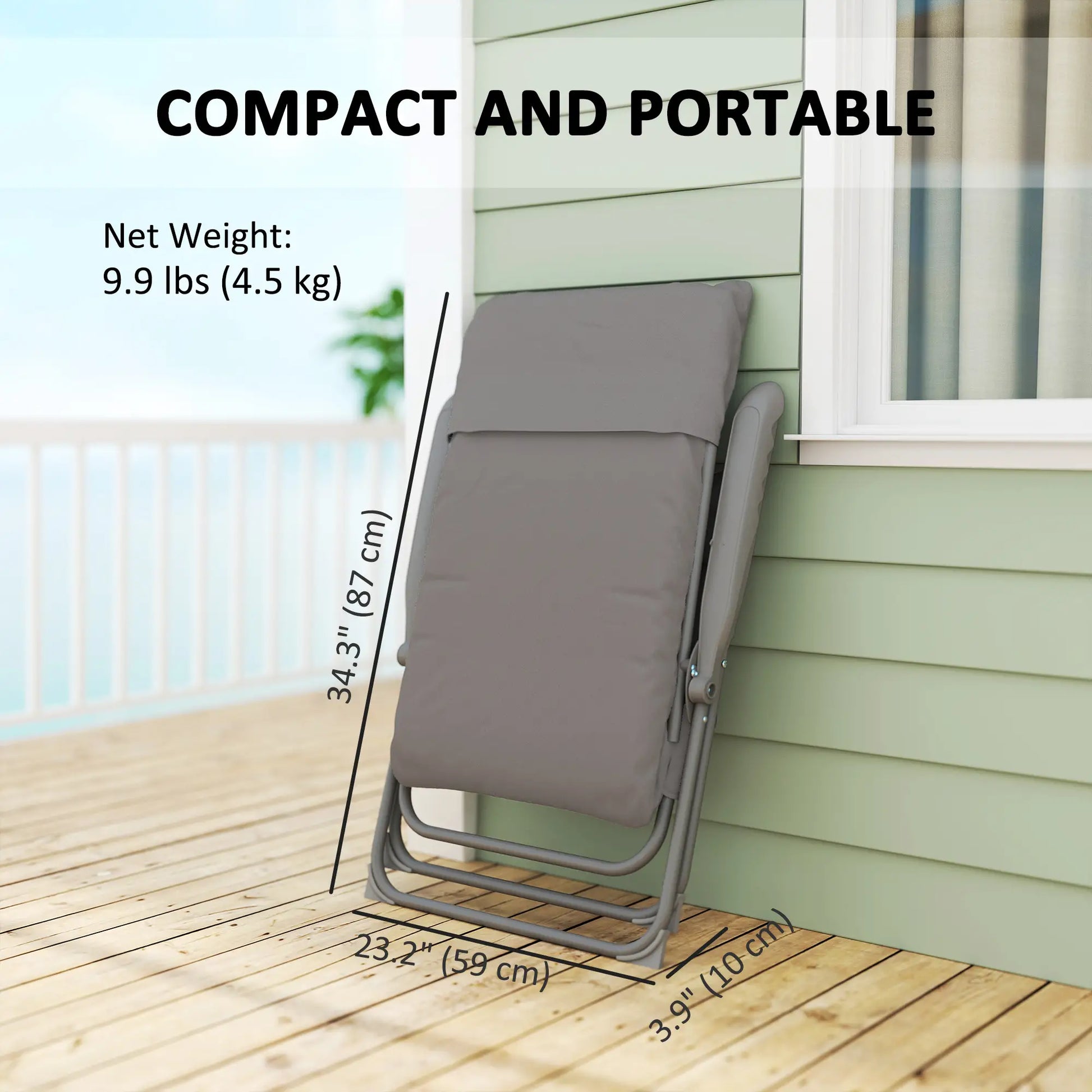 5-Level Reclining Camping Chair, Adjustable High Back, Side Pockets, Compact Picnic Tables & Camping Chairs at Gallery Canada