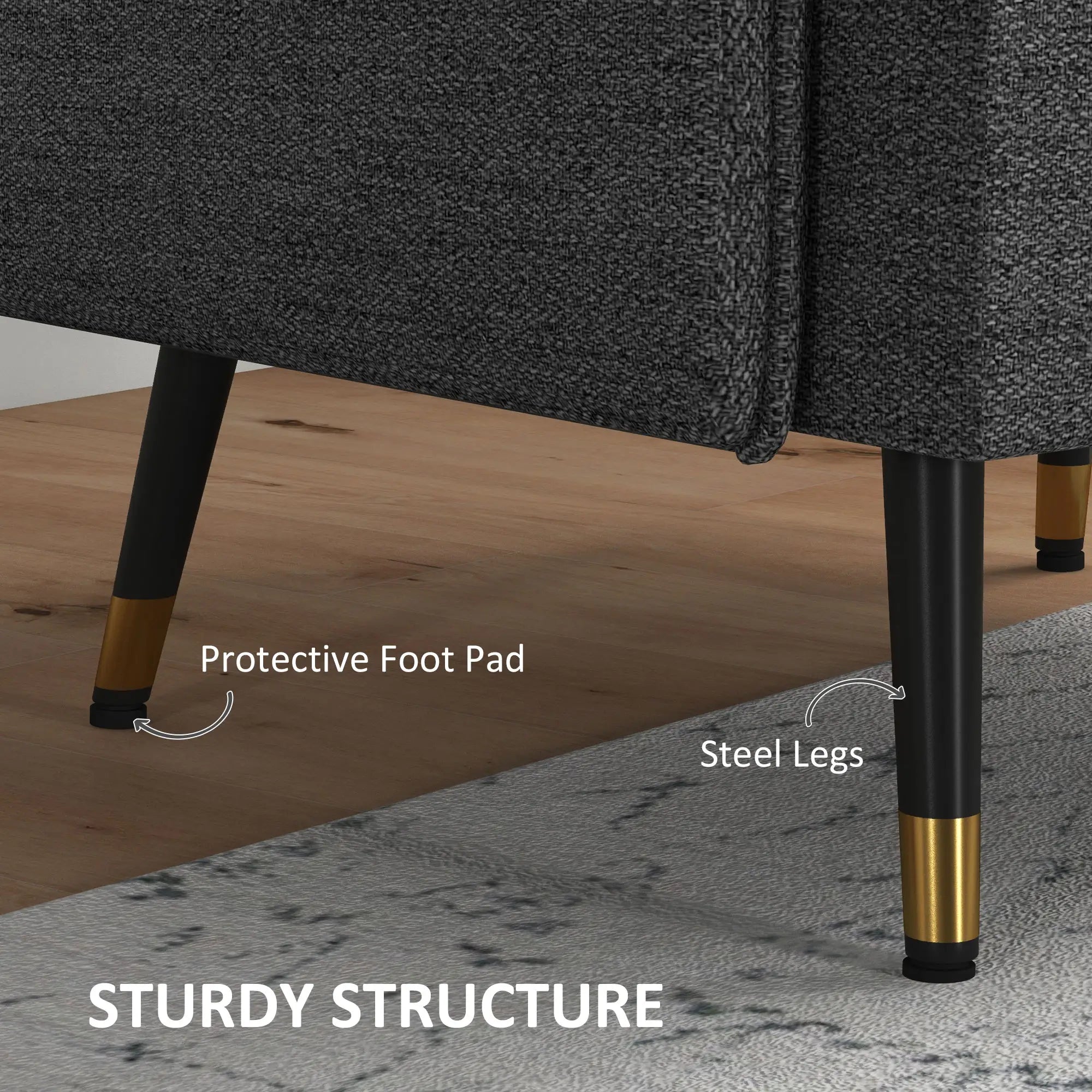 Modern Armchair, Upholstered Accent Chair, Tufted Back, Steel Legs, Dark Grey Accent Chairs at Gallery Canada