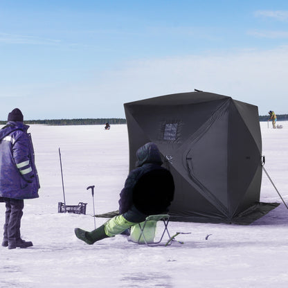 2 Person Ice Fishing Tent, Shelter with Carry Bag, Black Ice Fishing Tents at Gallery Canada