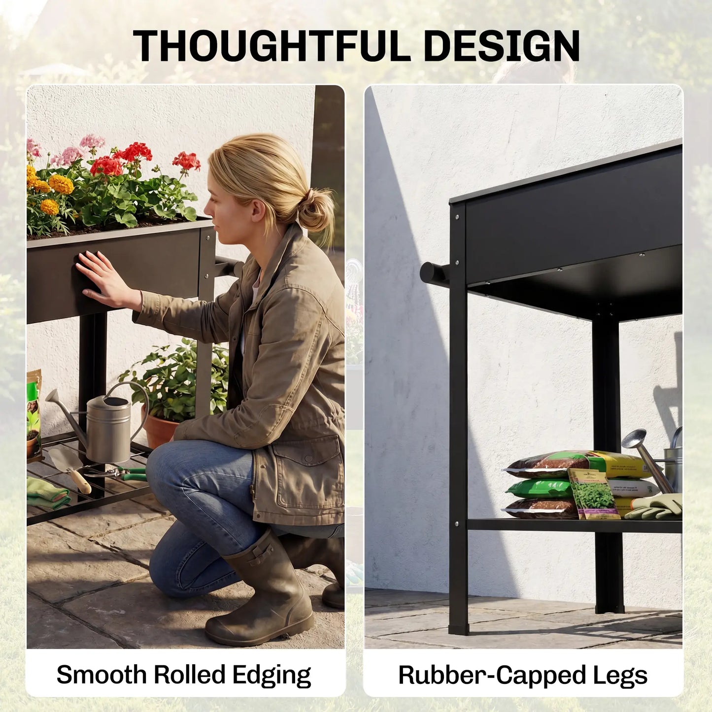 Metal Raised Garden Bed, Elevated Planter Box, 31.5" Tall Elevated Garden Beds at Gallery Canada