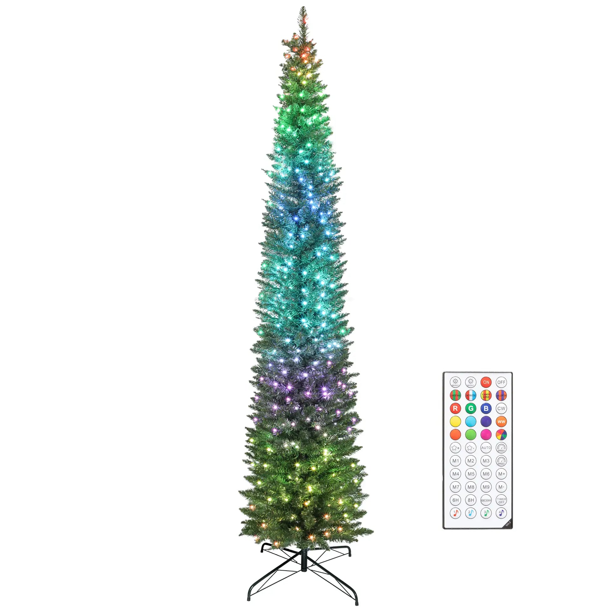 9ft DIY Synchronized LED Hinged Pencil Christmas Tree, Green Pencil Christmas Trees at Gallery Canada