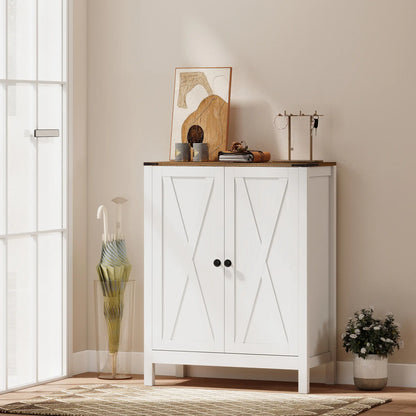 Shoe Cabinet With Barn Doors, Adjustable Shelves, Holds 15 Pairs, White Shoe Storage Cabinets & Racks at Gallery Canada