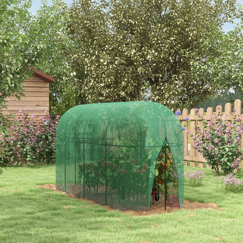9.8' x 3.3' Plant Protector Tent, Crop Cage, Zipped Door, Ground Stakes