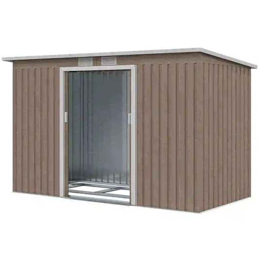 9' x 4' Metal Storage Shed, Foundation Kit, Ventilation, Light Grey Sheds Light Grey at Gallery Canada