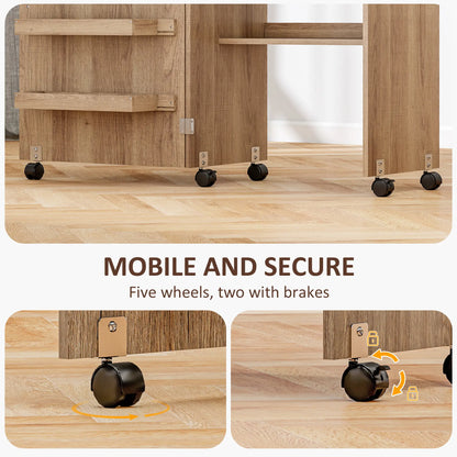 Sewing Machine Cabinet, Folding Table with Storage, Brown Storage Cabinets at Gallery Canada