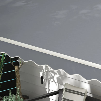 13' x 8' Manual Retractable Patio Awning, Sun Shade, Aluminum Frame, Grey Deck Awnings at Gallery Canada