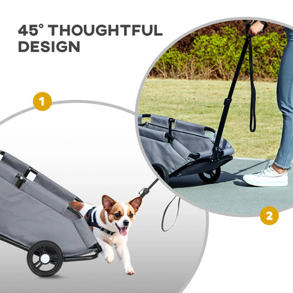 4 Wheels Folding Pet Stroller, Universal Handle, Storage Bag, Washable Cushion Dog Bike Trailers & Strollers at Gallery Canada