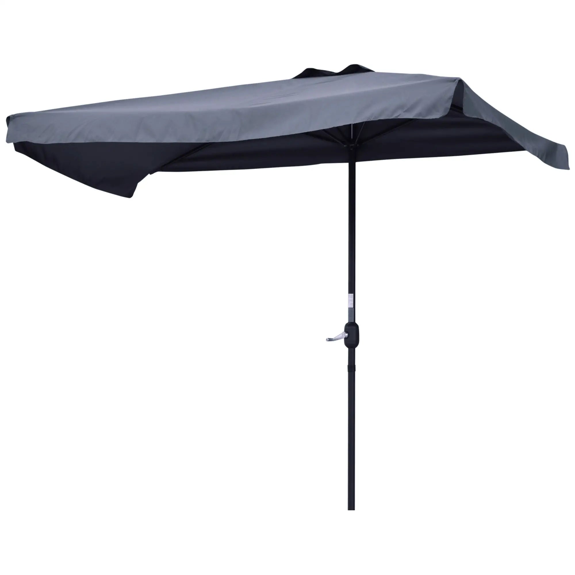 7.5ft Half Umbrella, Crank Handle, Top Vent, Grey Sun Umbrellas Dark Grey at Gallery Canada