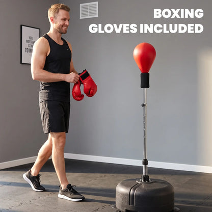 Adjustable Height Boxing Bag Set, 6 Suction Cups, Boxing Gloves, Exercise Training Strength Training Equipment at Gallery Canada