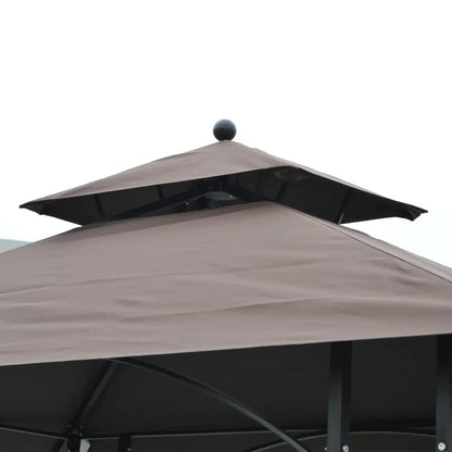 8' x 5' Grill Gazebo, Double Tiered Tent Pavilion, Garden Sun Shade BBQ Grill Gazebos at Gallery Canada