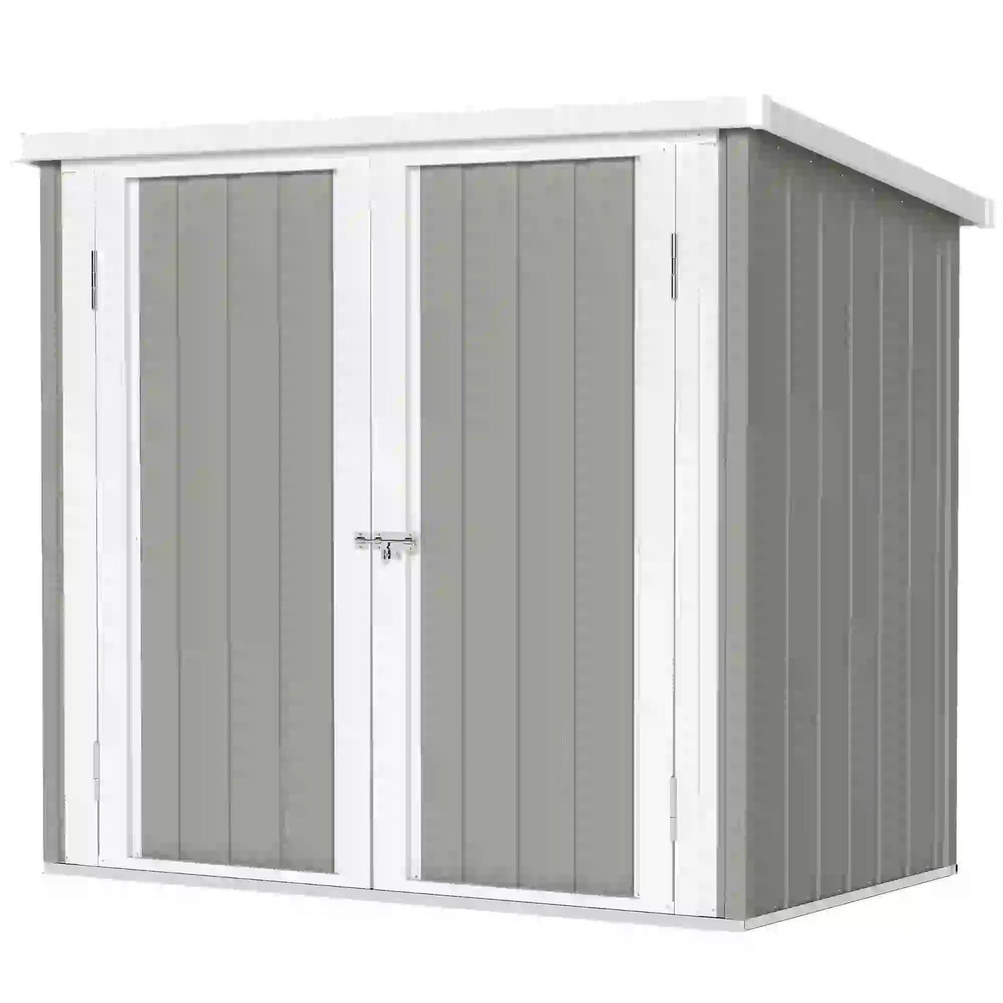 Abri de jardin métallique 5' x 3', maison d'outils avec portes doubles