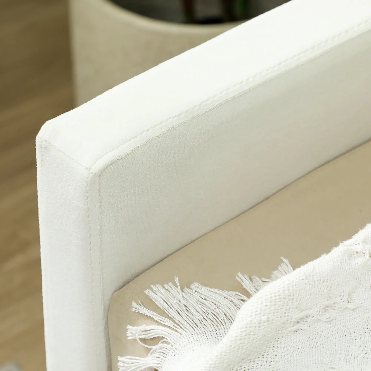 Upholstered Twin Trundle Bed, Extendable Twin To King, Cream White Bed Frames at Gallery Canada