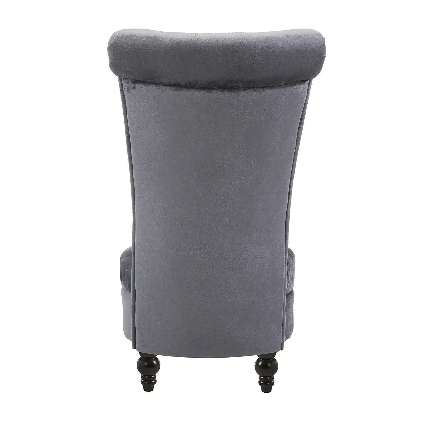 45" Tufted High Back Velvet Accent Chair, Soft Padded Lounge, Ash Grey Single Sofas at Gallery Canada