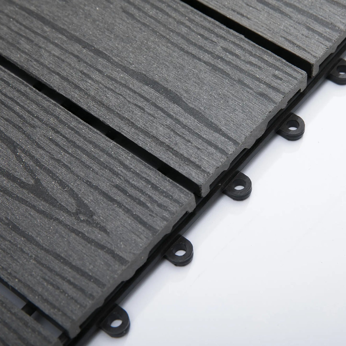 Interlocking Deck Tiles, 11 Pack 12" x 12", Waterproof Non-Slip, Grey Deck Tiles at Gallery Canada