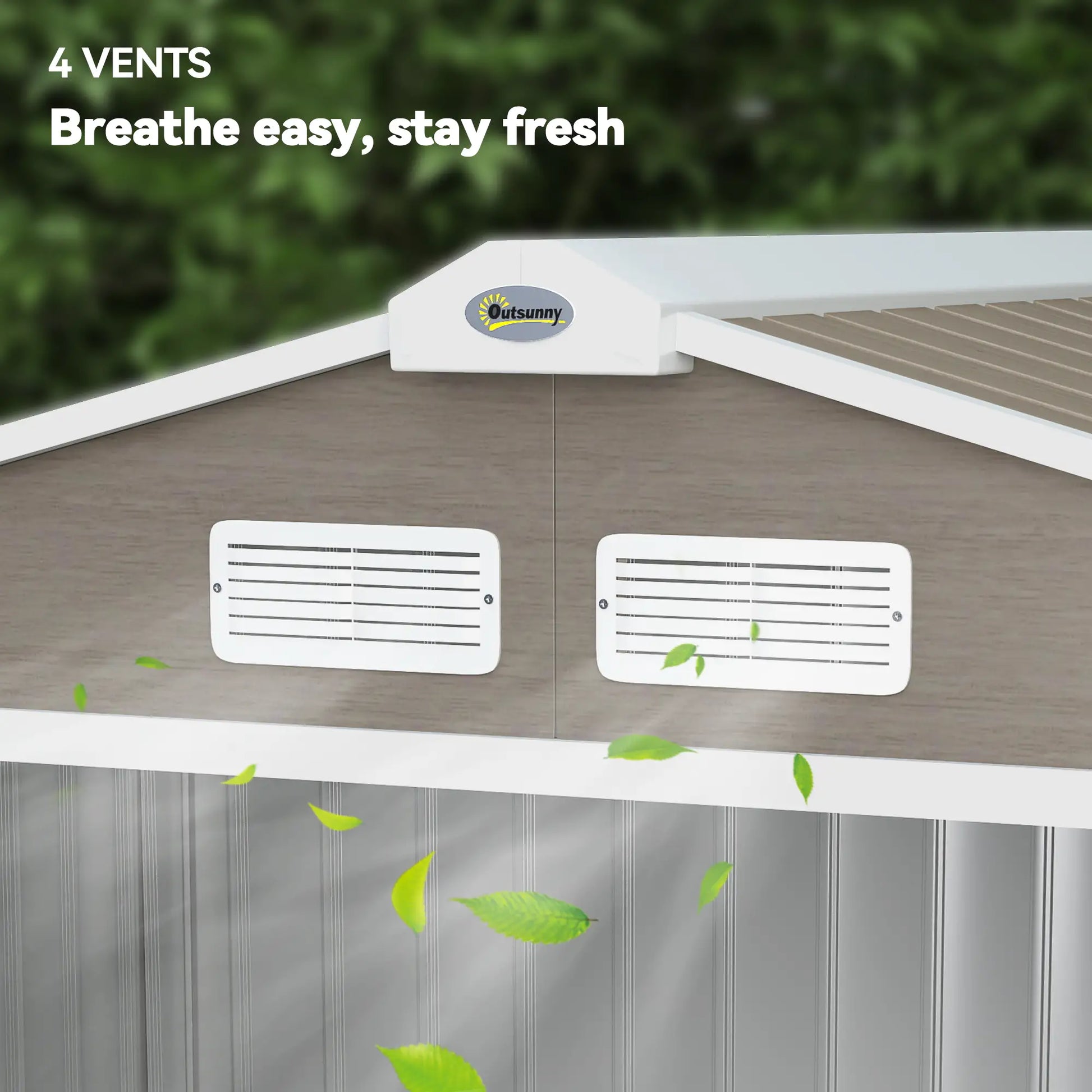 7' x 4' x 6' Garden Storage Shed, Metal Tool House, Light Brown Sheds at Gallery Canada