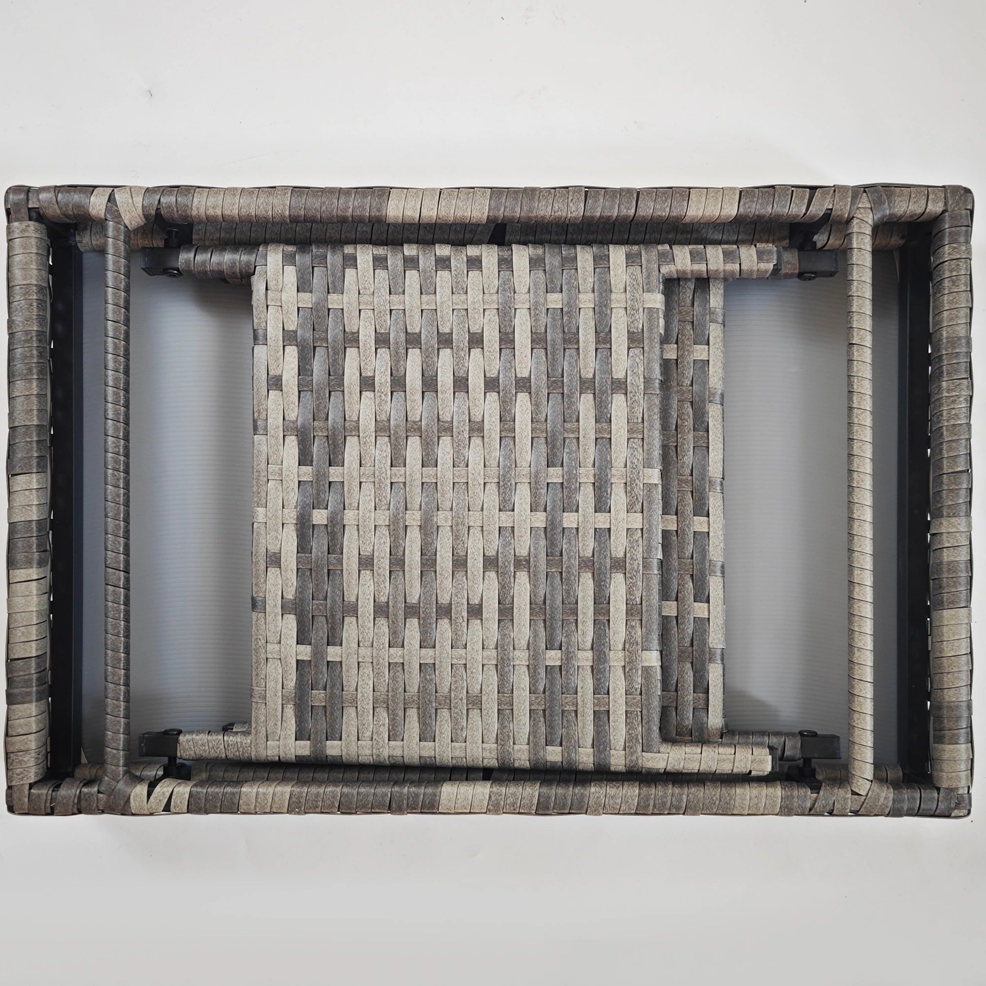 Outdoor Rattan Foldable End Table, Metal Frame, Mixed Grey, Grey Patio Side Tables at Gallery Canada