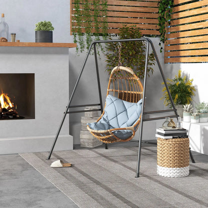 Hammock Chair Stand, Heavy Duty Metal Frame, Indoor Outdoor Use, Black Hammock Stands at Gallery Canada