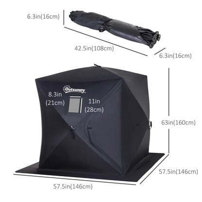 2 Person Ice Fishing Tent, Shelter with Carry Bag, Black Ice Fishing Tents at Gallery Canada