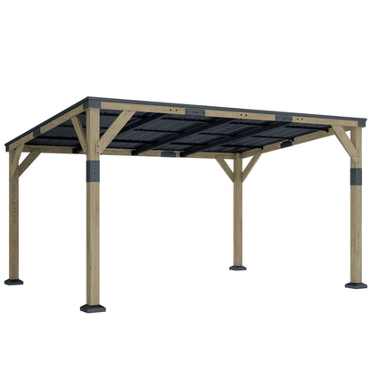 14' x 10' Galvanized Steel Hardtop Gazebo, Dark Grey Pergolas at Gallery Canada