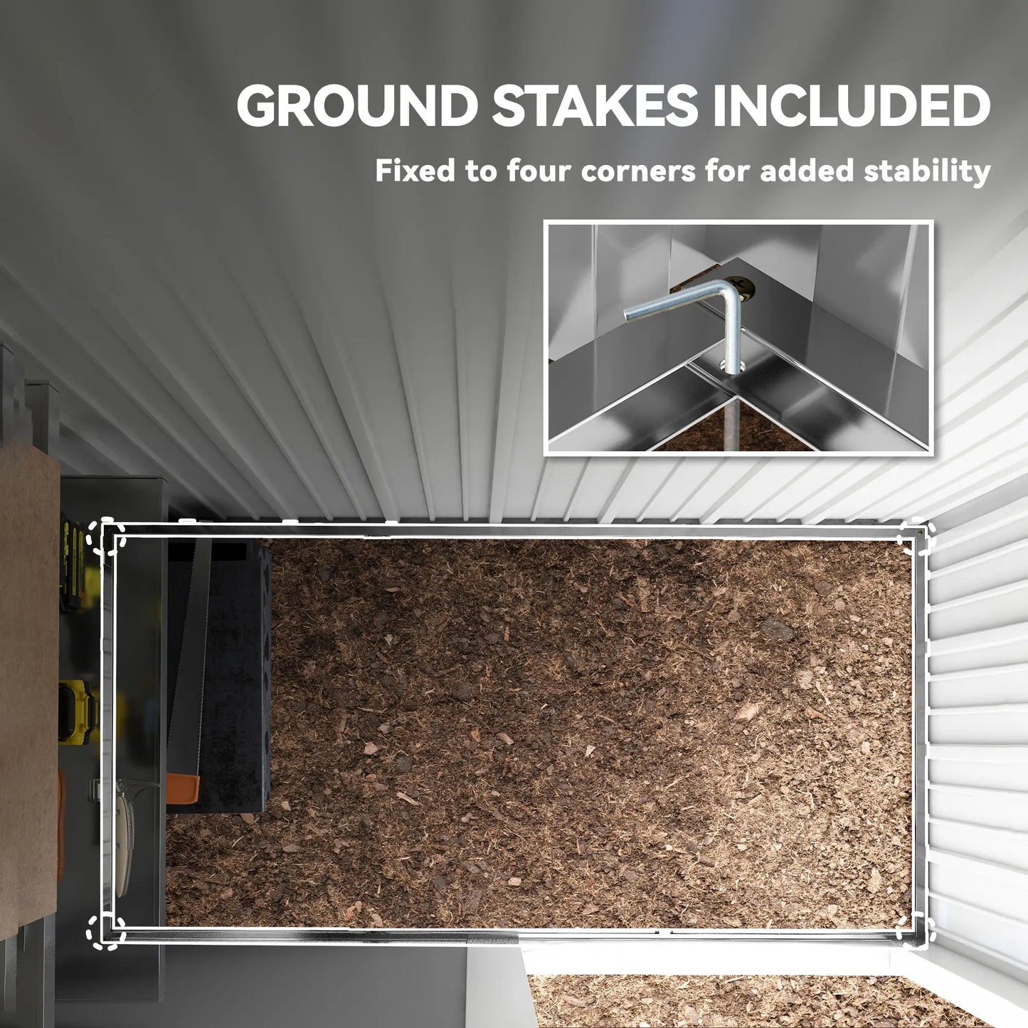 Outdoor Storage Shed, Steel Lean-To, Adjustable Shelf, 5'x3'x6', Grey Sheds at Gallery Canada