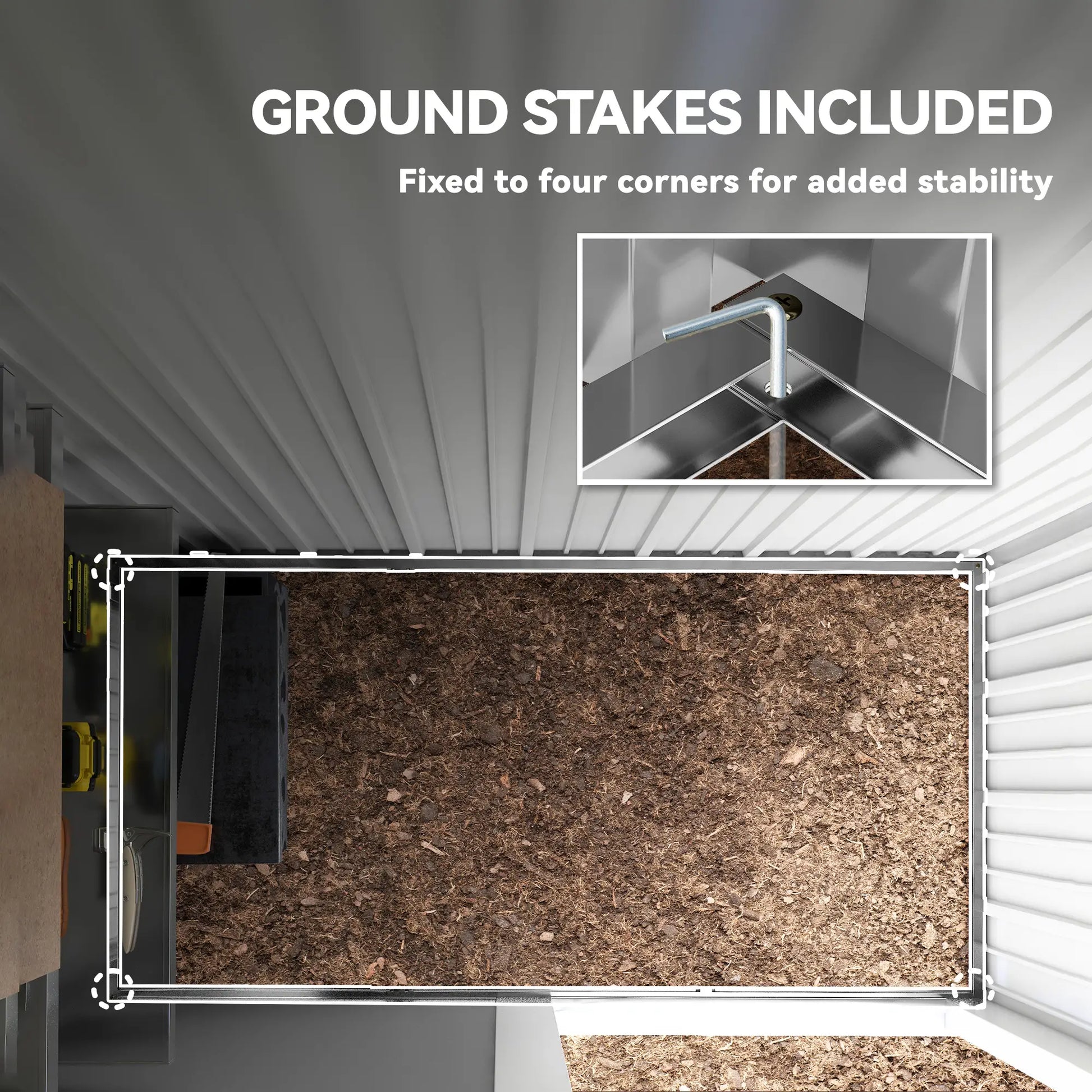 Outdoor Storage Shed, Steel Lean-To, Adjustable Shelf, 5'x3'x6', Grey Sheds at Gallery Canada