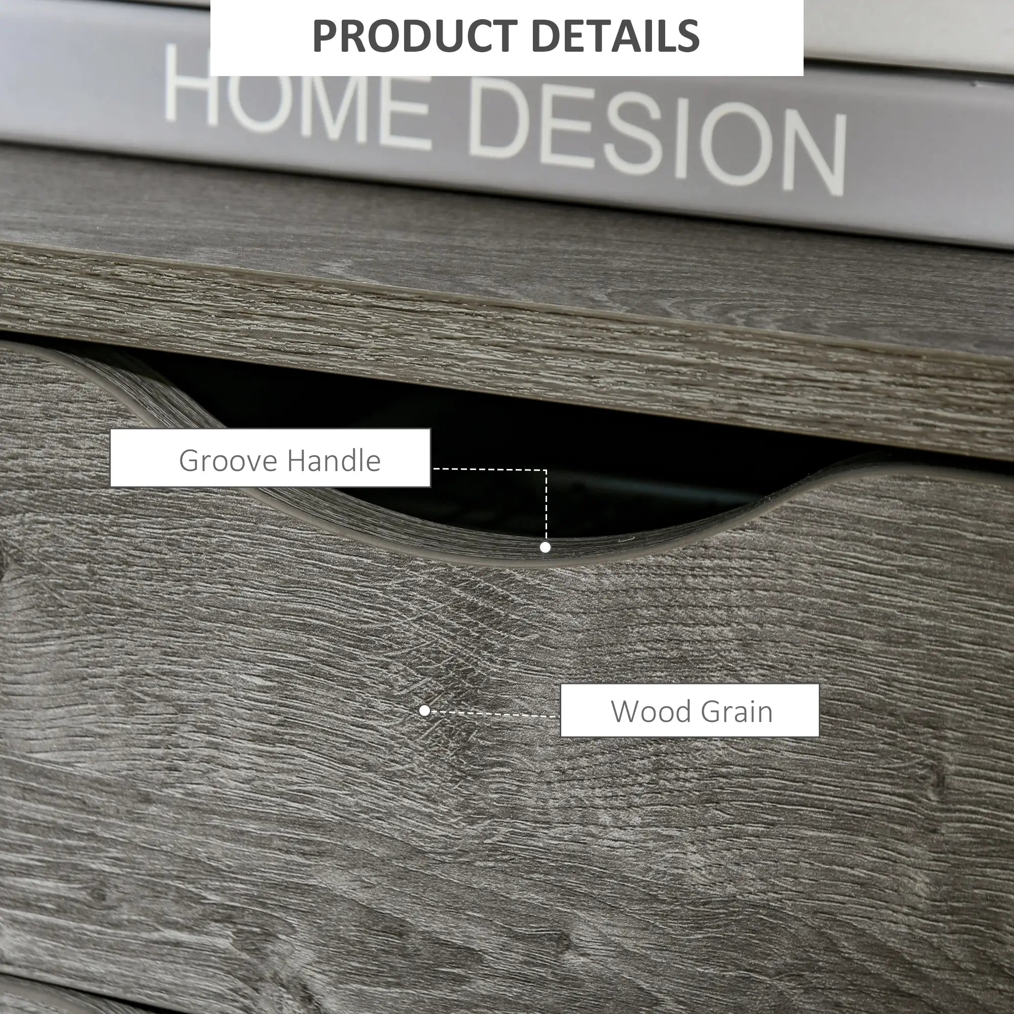 Industrial Nightstand, 2 Drawers with Storage Shelf, Grey Side Tables at Gallery Canada