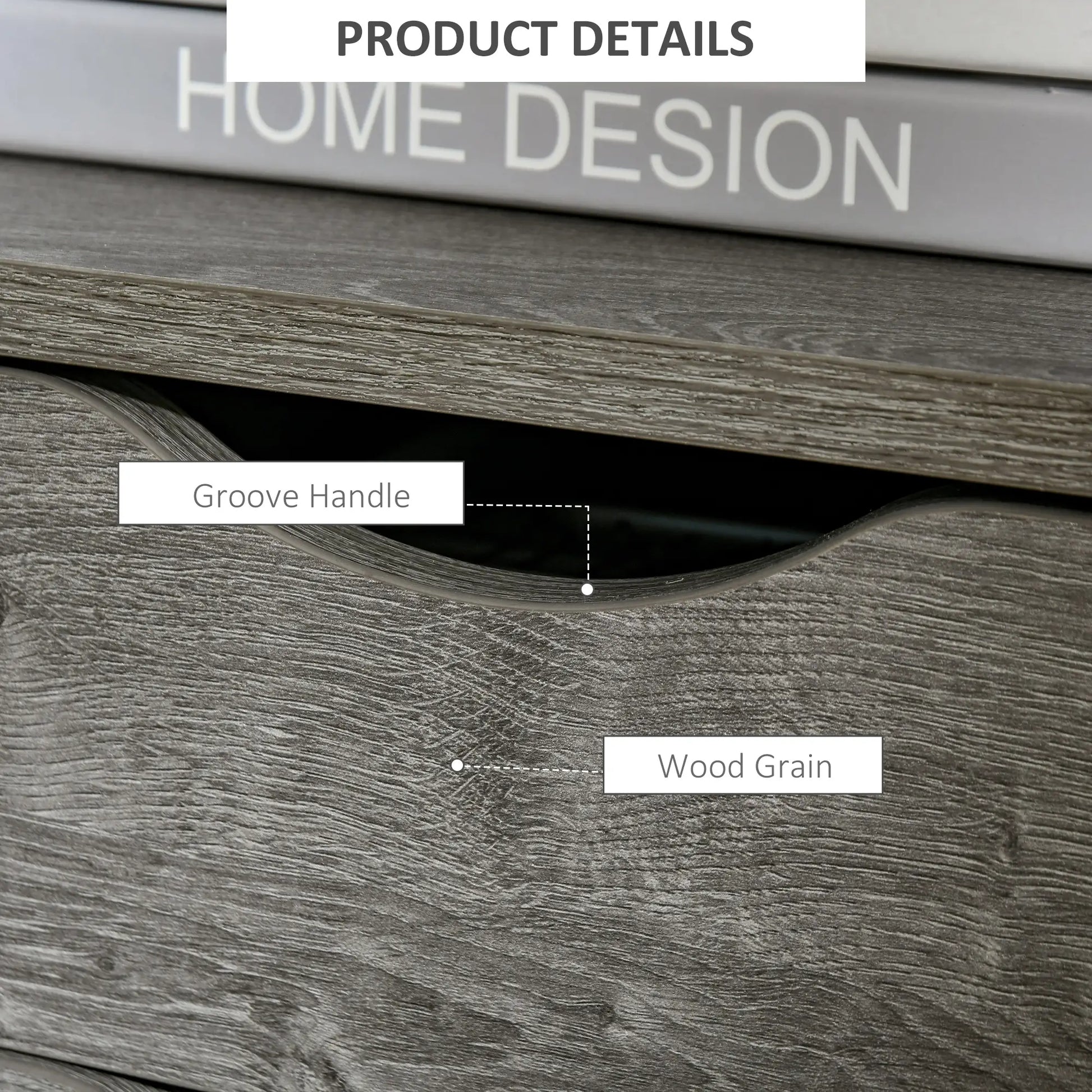 Industrial Nightstand, 2 Drawers with Storage Shelf, Grey Side Tables at Gallery Canada