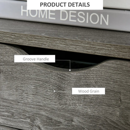 Industrial Nightstand, 2 Drawers with Storage Shelf, Grey Side Tables at Gallery Canada