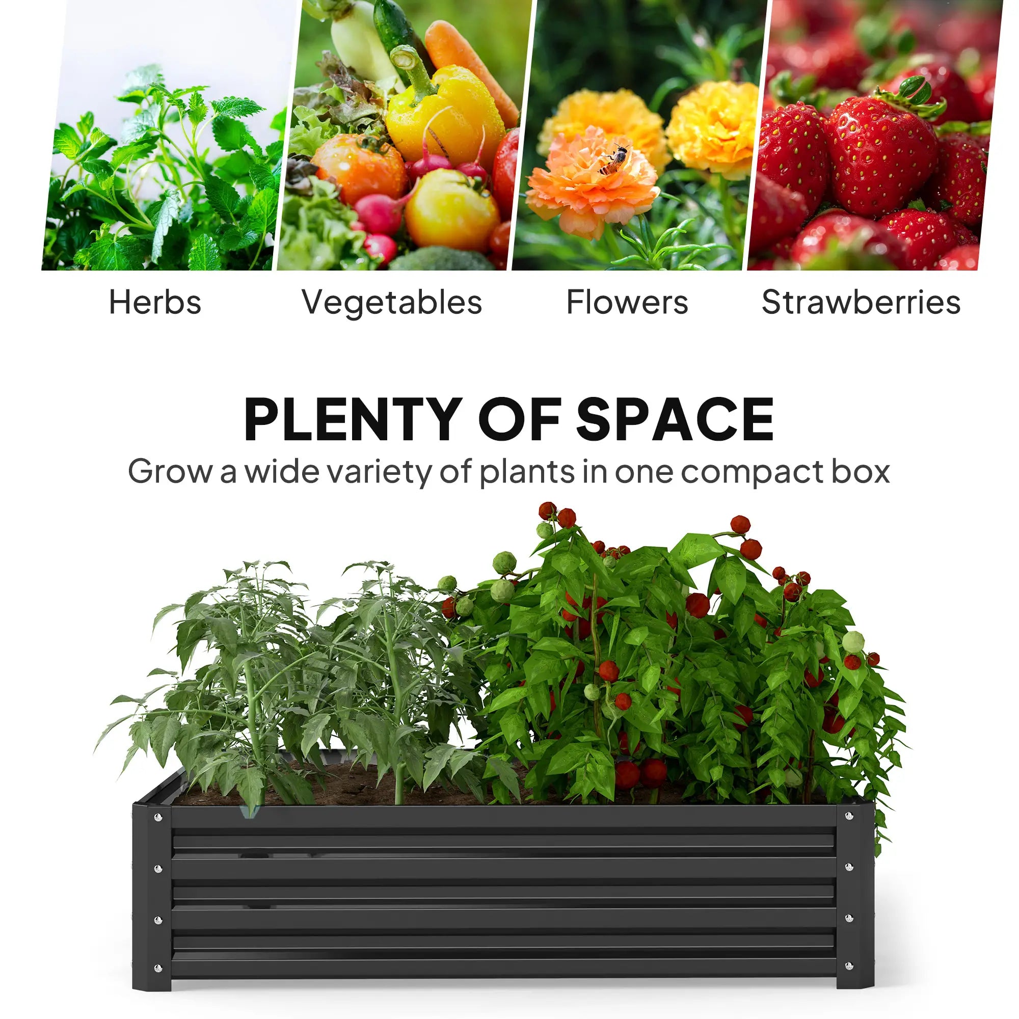 4' x 4' x 1' Galvanized Steel Raised Garden Bed, Grey Galvanized Planter Boxes at Gallery Canada