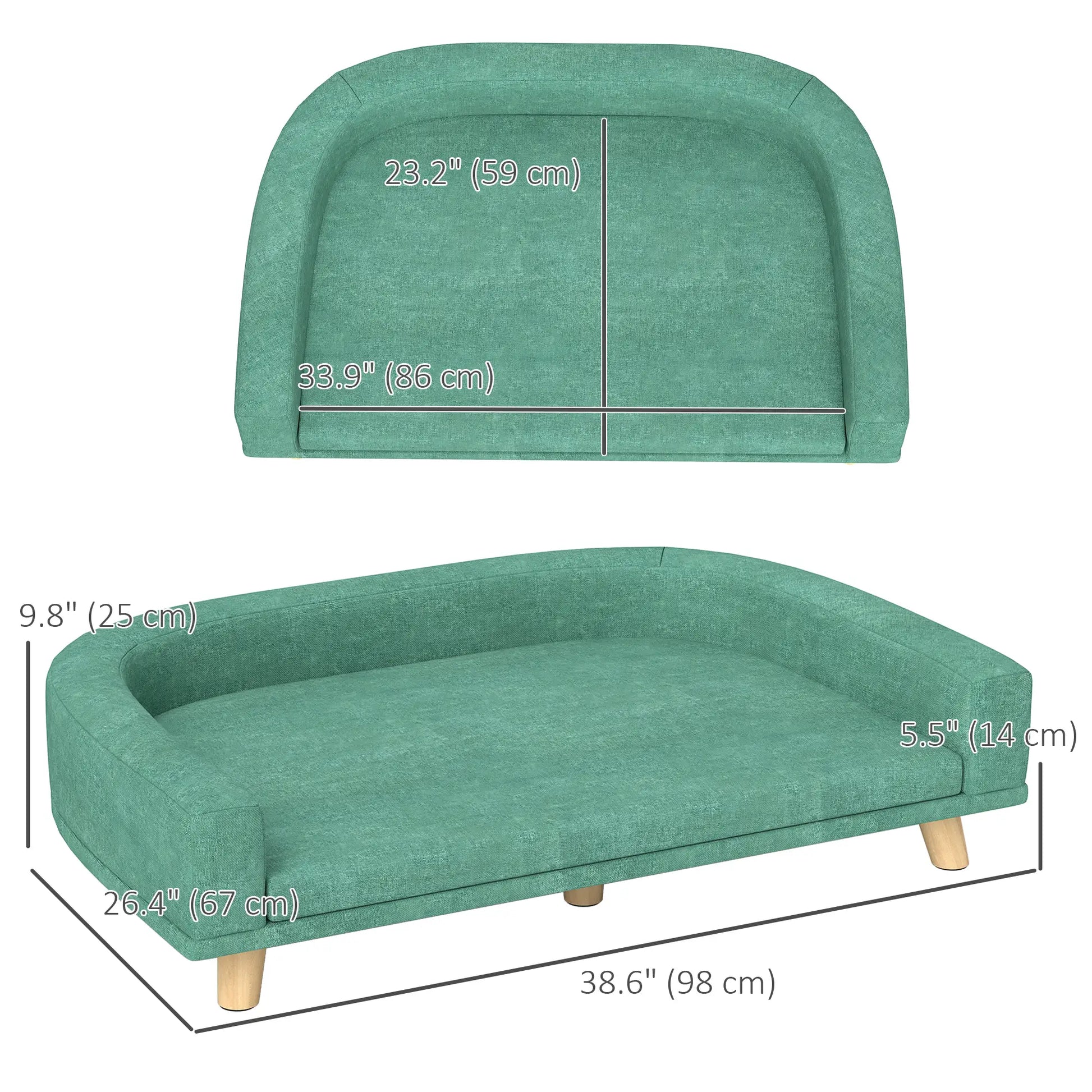 Dog Sofa for Large Dogs, Washable Cover, Anti-Slip Pads, Green Dog Sofas at Gallery Canada