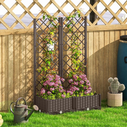 Raised Garden Bed With Trellis, Plastic, 32" x 16" x 48" Raised Garden Beds at Gallery Canada