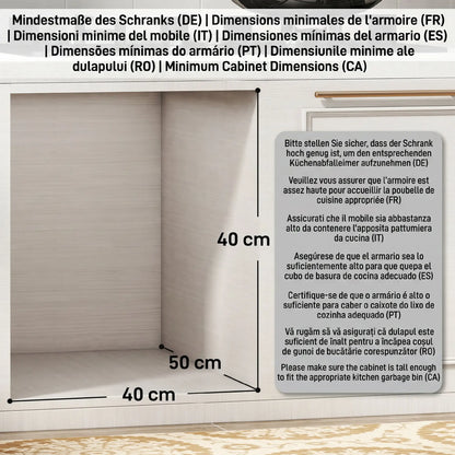 Tiroir à déchets, poubelle sous évier, 2 compartiments, 4 gallons chacun, gris clair, gris clair